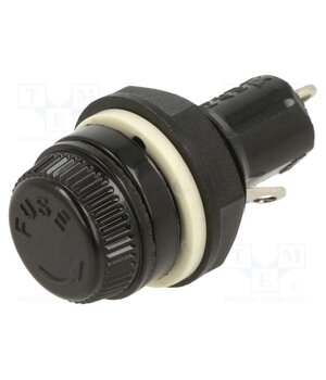 601800 Fuse holder; 5x20mm; 10A; 250VAC; on panel; bakelite; Cutout: Ø14mm KBhPbYZ2ZEDHqGfVQ0TZrCLxNBsukN43RXm9vbbAnIw