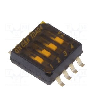 TDA04H0SB1 Switch: DIP-SWITCH; Poles number: 4; OFF-ON; 0.025A/24VDC; Pos: 2 eB7c54voBJilDiuxyFRySToZQ4EL39ZhN9s3CvW7dbc