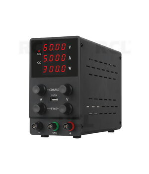 LABORATORIJAS BAROJUMU AVOTS SPS605 0-60V 5A, ar jaudas displeju, melns

 AML6005PJ.jpg