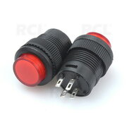 Push-button switch, ON-OFF, 3A 250VAC, M16, with 12V red LED indication