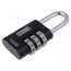K10530BLAD Padlock; shackle,combination code; aluminium; A: 32mm; B: 27mm lVXlj6eH6RPlnuSZ_caB4QC71jKmj0IEYEsVi8gGeE4