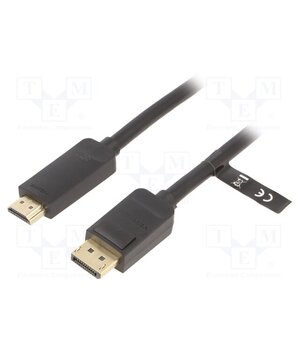 HAGBH Cable; DisplayPort plug,HDMI plug; Len: 2m; black; 30AWG PXnJ09FQwOGnxeaJkB-AdK8224CaWqDkFN7A5UwgEHo