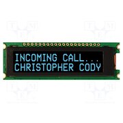 NHD-0216CW-AB3 Display: OLED; alphanumeric; 16x2; Dim: 76x24.5x5mm; blue; PIN: 20 tPaFZt9kZOVWdaQ1sOXf5JhXxWRW_xt7K613qm_4TVM