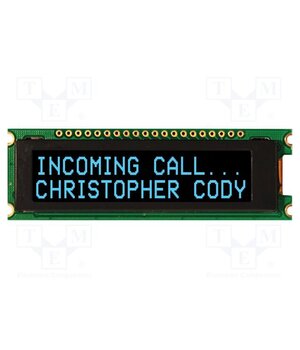 NHD-0216CW-AB3 Display: OLED; alphanumeric; 16x2; Dim: 76x24.5x5mm; blue; PIN: 20 tPaFZt9kZOVWdaQ1sOXf5JhXxWRW_xt7K613qm_4TVM