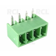 TERMINAL BLOCK 4pin Male, soldered, angled, 3.5mm  300V 8A