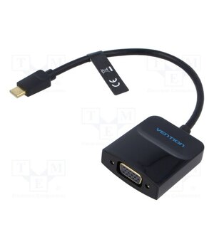 TDDBB Adapter; USB C plug,VGA female; gold-plated; 0.15m; black; ABS l1NbSxFCPV9QD2pfDIxf5bhEzbA_v5H1R5coHgBGN50
