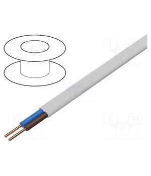 YDYP-2X1.5/300 Wire; YDY; 2x1.5mm2; flat; wire; Cu; PVC; white; 300V,500V; 100m n3V8JcKPnATK3jN4I87X3iEYaa93FbCp1CGyGP5u4xU