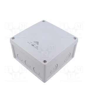 41040001 Enclosure: junction box; X: 152mm; Y: 152mm; Z: 85mm; polycarbonate Dq24usBie0rhzlwxRqyLopm2KxEk-PjSUnHNsv8sPt8