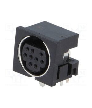 VG05006 Connector: DIN mini; socket; female; PIN: 9; THT; angled 90° W7KcvbpoW4B5aBWFa7L10tL0KNp4LF6n94FAbCSZLpk