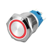PUSH BUTTON SWITCH OFF-(ON) 12-24V DC, 3A, ø16mm, IP67, red
