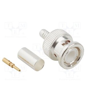 031-4326 Connector: BNC; plug; male; straight; 50Ω; crimped; for cable; PTFE 91FVAhXhmm_fjZ7VuGFyeeJmHkhWAfpIGg5m3X0W52k