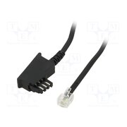50237 Cable: telephone; RJ11 plug,TAE F plug; 6m; black; Insulation: PVC C_u04jP2kIVUvK5KCJ2uATK2Jr13-bMiFnq5ygvpZxI