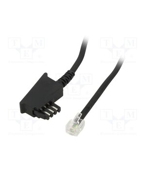 50237 Cable: telephone; RJ11 plug,TAE F plug; 6m; black; Insulation: PVC C_u04jP2kIVUvK5KCJ2uATK2Jr13-bMiFnq5ygvpZxI