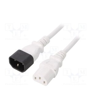 LT-602+501 H05VV-F 0.75/3C WHT 1M Cable; 3x0.75mm2; IEC C13 female,IEC C14 male; PVC; 1m; white; 10A G5UCVNxpq3tEMmiHeTWYstYAZvNKBdI5ZVDXFo8kb7k