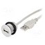 09454521923 USB socket; 22mm; har-port; -25÷70°C; Ø22.3mm; IP20; silver; Len: 2m XIlEDs0MUT9fTZ4Hh25WwYoPJdwOb7rqmEhHKR6PbFU