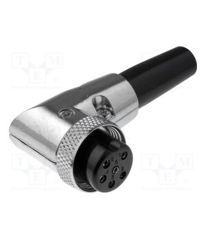 FC684226R Connector: microphone; plug; female; PIN: 6; for cable; angled 90° SIJsM1RC0k4EOS2rcmkykcM_ulCb3X-BE7PeZuWAi4g