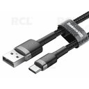 KABELIS 2.0 USB A <-> USB-C (C Type) 2m, pynė juodas, Baseus CATKLF-CG1