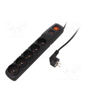 ACAR F5 3M BLACK Plug socket strip: protective; Sockets: 5; 230VAC; 10A; black qGLLD0C7zDv5X5JRp5LmsIpYCW-lXz1Rg1PTIyXyGyQ