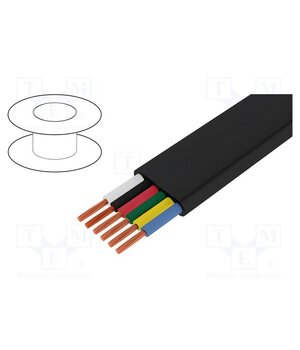 50254 Wire: telecommunication cable; flat; 6x30AWG; stranded; black nQIlO0Q7tsz8BObw-UhmqXnM-2CG5qcCQ-c5fCXYtlY