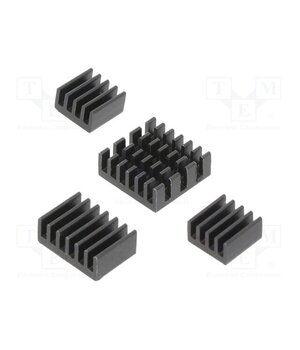 FIT0651 Heatsink; black; aluminium; 4pcs; thermal adhesive tape 2Uh4nOnFyFTCMSSRIPlWR-xYpZU_GLX7NzfB1OkbGLk