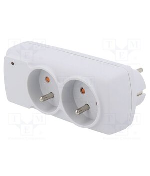 ACAR MINI CO Plug socket strip: protective; Sockets: 2; 230VAC; 10A; white SPbvm7X19DHTM5xkf532Mkn2ZDgfJSGjsYD3GUv6CW4
