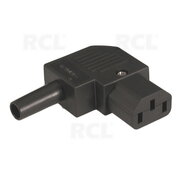 SOCKET AC 6A  3pin, for Cable, angled