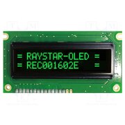 REC001602EGPP5N00100 Display: OLED; alphanumeric; 16x2; Dim: 84x44x10mm; green; PIN: 16 YBdw18Hj1jb5TJgUpiBQRV_SvXDAgvRH17TzGr8lfyg