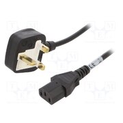6043.0114 Cable; 3x0.75mm2; BS 1363 (G) plug,IEC C13 female; PVC; 2m; black iK5eOFcgaW7PKb64JJ89LLCz48ltFlkbASeK0d4cpAs