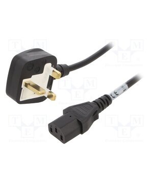 6043.0114 Cable; 3x0.75mm2; BS 1363 (G) plug,IEC C13 female; PVC; 2m; black iK5eOFcgaW7PKb64JJ89LLCz48ltFlkbASeK0d4cpAs