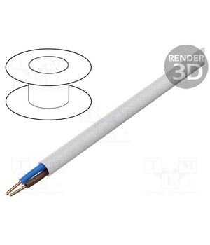 LA0050 Wire; BiTprotect,YTDY; 2x0.5mm; round; wire; Cu; PVC; white; CPR: Eca QhXWf3Fghu8jpHRm_Tui--r39g1jN1CalviM13MH3gY