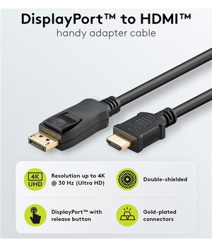 KABELS Digital Display Port > HDMI (K), 4K/30 Hz (3840x2160) UHD, 5 m

 CKA6554K+1.jpg