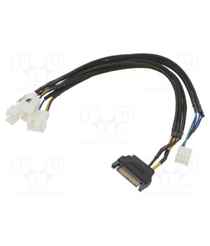 AK-CBFA06-30 Wire: for fan supplying; Plug: straight; 0.3m; splitter 3x L24BP0qhKPNujh7VUDnUsxgxmk4N3AsgQMq0h88lmBE