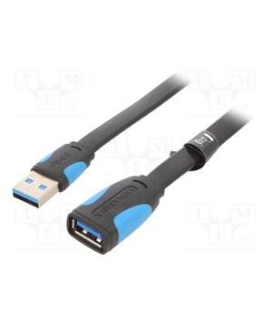 VAS-A13-B100 Cable; USB 3.0; USB A socket,USB A plug; tinned; 1m; black-white ts_k2pUvklQu_vV0cJjEtUIwtkdzi1vkKe0X9Vw7MUQ