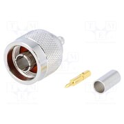 N1121A1-NT3G-1-50 Connector: N; plug; male; straight; 50Ω; crimped; gold-plated; PTFE i4bMiO4FzIFioHQZ5y0Ypw_9d0yJAKitt3tMTIpaKSU