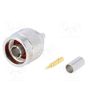 N1121A1-NT3G-1-50 Connector: N; plug; male; straight; 50Ω; crimped; gold-plated; PTFE i4bMiO4FzIFioHQZ5y0Ypw_9d0yJAKitt3tMTIpaKSU