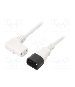 LT-602+511R H05VV-F 3X1.0 WHT 1M Cable; 3x1mm2; IEC C13 female angled right,IEC C14 male; PVC; 1m 8aMpRtEQ0qRkHjqPqHO0tBWpXlbLniTavWxigRsNJwg