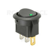 ROCKER SWITCH ON-OFF 12V DC 20A, ar zaļu punktu indikāciju / ø20mm

 CPR432Z.jpg
