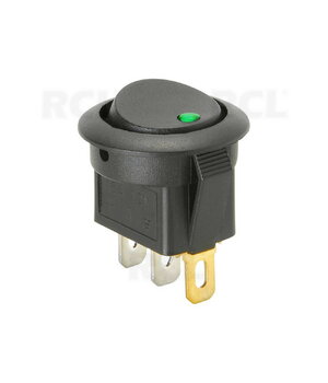 ROCKER SWITCH ON-OFF 12V DC 20A, ar zaļu punktu indikāciju / ø20mm

 CPR432Z.jpg