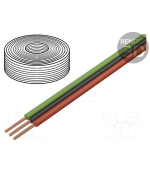 318-014-25 Wire: ribbon; FBK Toy; 3x0.14mm2; stranded; Cu; PVC; 250V; 25m Vym58VJYeGSLpjnvX6AAjQZX5sNWfU2ZMdW6WJg_eJc