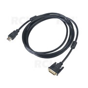 HDMI (M) <-> DVI-D (M) kabelis, 4K @ 30 Hz (2160p), 10,2 Gbit/s, 2 m

 CKA645.jpg