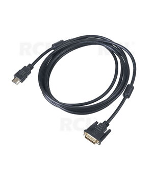 HDMI (M) <-> DVI-D (M) kabelis, 4K @ 30 Hz (2160p), 10,2 Gbit/s, 2 m

 CKA645.jpg