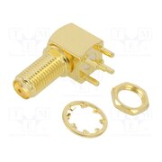 132203 Connector: SMA; socket; female; angled 90°; 50Ω; THT; PTFE; brass b2ZLtIAVVxHxyNWyeddPIOVapoGW_SRuUQ_fD2zCxrs