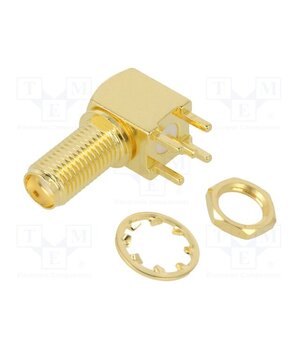 132203 Connector: SMA; socket; female; angled 90°; 50Ω; THT; PTFE; brass b2ZLtIAVVxHxyNWyeddPIOVapoGW_SRuUQ_fD2zCxrs