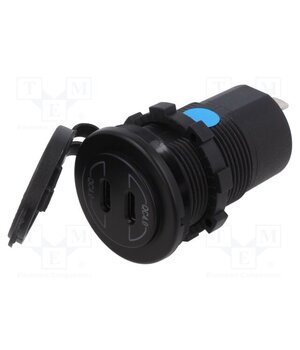 CAR-USB-3.0-BL USB power supply; USB C socket x2; Sup.volt: 12÷24VDC; black m2gn3MTa868eGJH6AlznOWqfZqP42V5FgjqiGrmMYmw