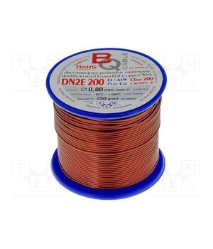 DN2E0.80/0.25 Coil wire; double coated enamelled; 0.8mm; 0.25kg; -65÷200°C s23514WdAcDr5tSwKMj6Gdu2_TzhIprmoB060hbThdw