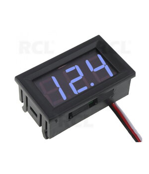 VOLTMETRS - MODUĻIS 0,56" LED zils, DC 0-100V, ar korpusu, 3 vadi

 ATMV32M.jpg
