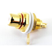 SOCKET RCA, Panel mounting, red Teflon, gold-plated