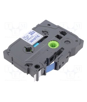 TZE-233 Tape; 12mm; 8m; white; Character colour: blue; laminated,glued 7_OmR9pD28wUSwwZiS64plfPbylbXS9HOYmd4dOZOn0