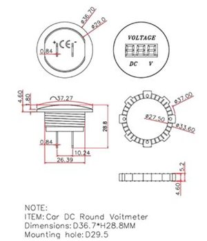 Digitālais automašīnas voltmetrs 12-24V, sarkans

 ATMVRC2+1.jpg
