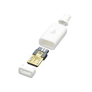 KIŠTUKAS  micro USB B (DIY 4 in1), kabeliui, Gold baltas